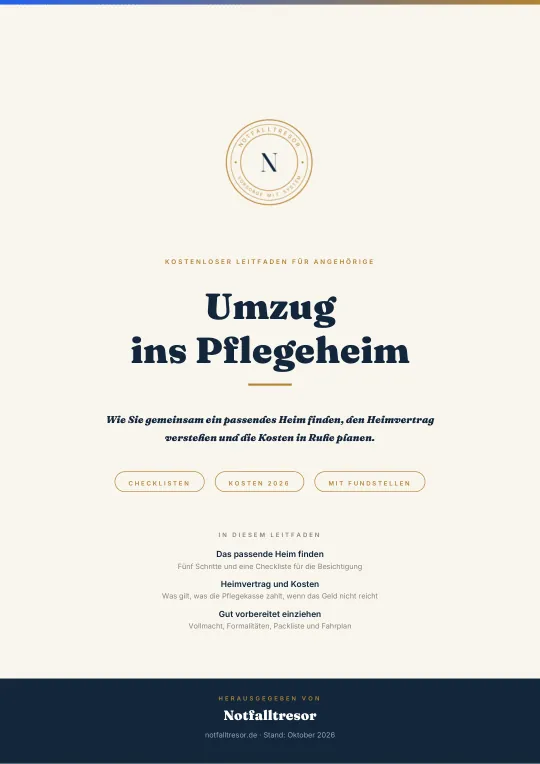 Titelseite: Umzug ins Pflegeheim