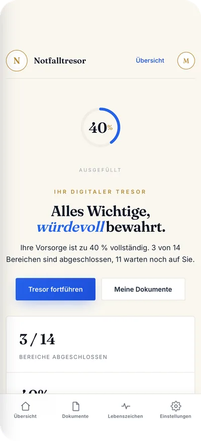 Bestattungswünsche digital festhalten auf dem Smartphone